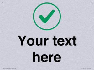 Custom plain background, green tick in circle sign